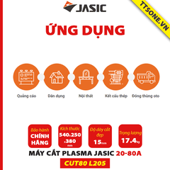 Máy Cắt Kim Loại Công Nghệ Hồ Quang PLASMA CUT80 L205 JASIC - Chính hãng