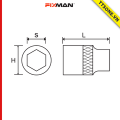 Đầu Khẩu Fixman H0304M 11mm - Chính Hãng