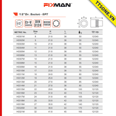 Đầu Khẩu Fixman H0304M 11mm - Chính Hãng
