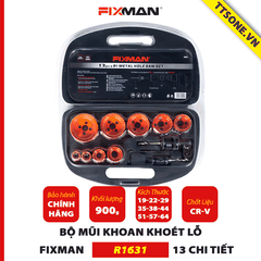 Bộ Mũi Khoan Khoét Lỗ 13 Chi Tiết FIXMAN R1631 - Chính hãng