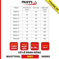 Cờ Lê Bánh Răng 19mm MUSTTOOL MWS-19 - Chính hãng