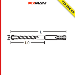 Mũi Khoan búa SDS FIXMAN R2216 160mm - Chính Hãng