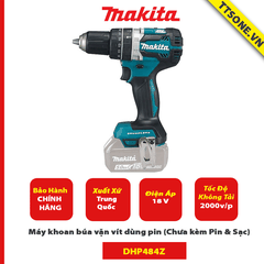 Máy khoan búa vặn vít dùng pin Makita DHP484Z (Chưa kèm Pin & Sạc) - Chính Hãng