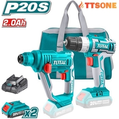 Bộ combo TOTAL TCKLI2008 Máy Khoan Động Lực TRHLI1601 Và Máy Khoan TDLI20024 Dùng Pin 20V
