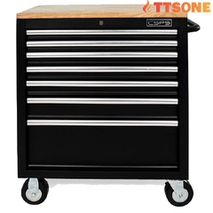 Tủ Dụng Cụ 7 Ngăn Kéo Mặt Gỗ Màu Đen Mờ CSPS