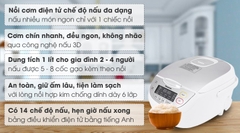 Nồi cơm điện tử Panasonic 1 lít SR-CP108NRA