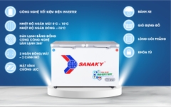 Tủ Đông mặt kính cường lực Sanaky Inverter 260 LÍT VH-3699W4K