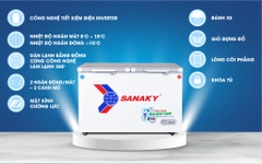 Tủ Đông Sanaky mặt kính cường lực  Inverter 260 LÍT VH-3699W4K