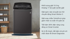 Máy giặt cửa trên LG inverter 15.5kg T2555VSAB