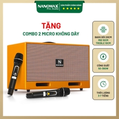 Loa Karaoke Xách Tay Nanomax X-20 Bass Đôi 20cm 380w/max