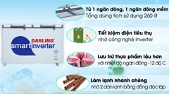 Tủ đông - mát Darling inverter DMF-3699WSI-4