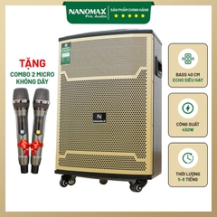 Loa kéo Nanomax SK-15X3 (Bass 40cm/ 450W/ Karaoke/ Bluetooth)