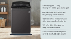 Máy giặt cửa trên LG inverter 11.5kg T2351VSAB