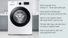 Máy giặt cửa ngang Samsung inverter 10kg WW10TA046AE/SV