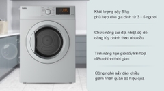 Máy sấy quần áo Galanz 8 kg DV-80T5C(S) (Sấy thông hơi)