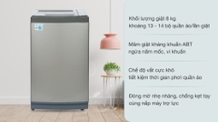 Máy giặt cửa trên Aqua 8kg AQW-KS80GT-S