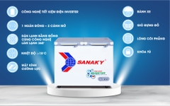 Tủ Đông mặt kính cường lực Inverter Sanaky 208lít VH-2599A4K