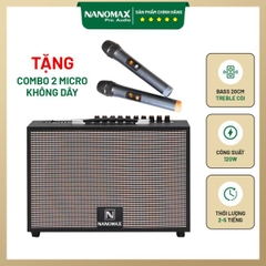 Loa Karaoke Xách Tay Đen (Bass 20cm/ 120w) Nanomax K-01