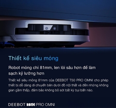 Robot hút bụi lau nhà Ecovacs T50 Pro Omni – Trắng/Đen 2025