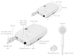 Máy nước nóng trực tiếp Atlantic Lite 4000 PU (Có Bơm)