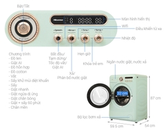 Máy giặt sấy Hisense Inverter 10.5/7 kg WD105R5