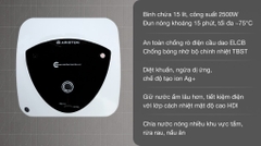 Máy nước nóng gián tiếp Ariston 15 lít 2500W AN 15 LUX FE