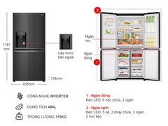 Tủ lạnh LG Inverter 494 lít GR-D22MBI