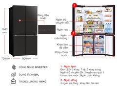 Tủ lạnh Hitachi Inverter 569 lít R-WB640VGV0 (GMG)
