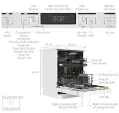 Máy rửa chén độc lập Whirlpool 13 bộ WFC 3C26P