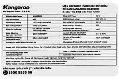 Máy lọc nước RO Hydrogen Kangaroo 5 lõi KG400HD
