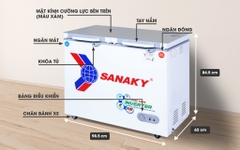 Tủ Đông mặt kính cường lực Sanaky Inverter 195 lít VH-2599W4K