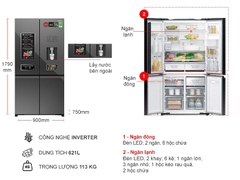 Tủ lạnh Panasonic Inverter 621 lít NR-XY680YMMV