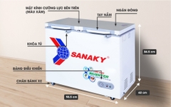 Tủ Đông Sanaky mặt kính cường lực Inverter 208lít VH-2599A4K