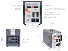 Ổn áp Robot 1 pha 3KVA 140 RENO