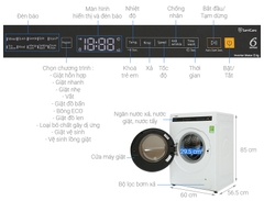Máy giặt Whirlpool FreshCare inverter 8Kg FWEB8002FW