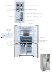 Tủ lạnh Sharp Inverter 525 lít SJ-FX610V-SL
