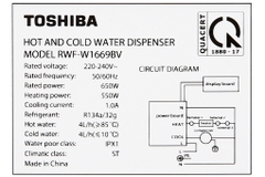 Máy nước nóng lạnh Toshiba RWF-W1669BV(K1)