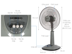Quạt lửng Senko L1638