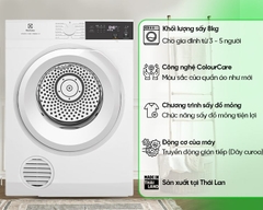 Máy sấy thông hơi Electrolux UltimateCare 8Kg EDV804H3WC MỚI 2024