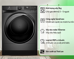Máy sấy bơm nhiệt Electrolux UltimateCare 9 kg EDH903R7SC MỚI 2024