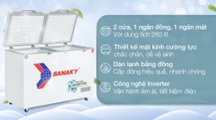 Tủ Đông Sanaky mặt kính cường lực  Inverter 260 LÍT VH-3699W4K