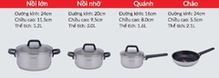 Bộ nồi inox 304 Eurosun MC1609-Eva