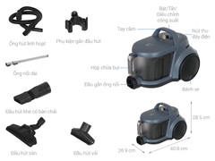 Máy hút bụi Electrolux 1800W EFC52512 Mới 2025