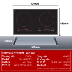 BẾP TỪ ĐÔI LORCA TA 1009 PRO