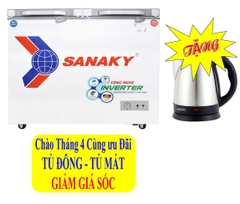 Tủ Đông mát mặt kính cường lực Sanaky Inverter 195 lít VH-2599W4K