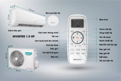 Máy lạnh Hisense inverter 1.5Hp AS-13TW4RYDTU00