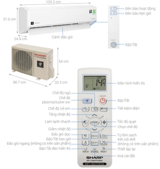 Máy lạnh Sharp Inverter 2.5 HP AH-XP24CMW