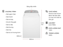 Máy giặt Whirlpool 15Kg 3LWTW4815FW