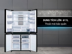 Tủ lạnh Sharp Inverter 611 lít SJ-FXPI700VG-BK Mới 2025
