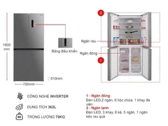 Tủ lạnh Sharp Inverter 362 lít SJ-FX420V-SL